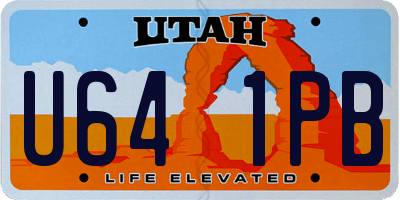 UT license plate U641PB