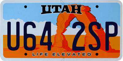 UT license plate U642SP