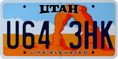 UT license plate U643HK