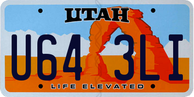 UT license plate U643LI