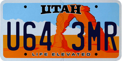 UT license plate U643MR