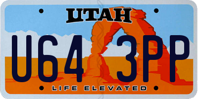 UT license plate U643PP