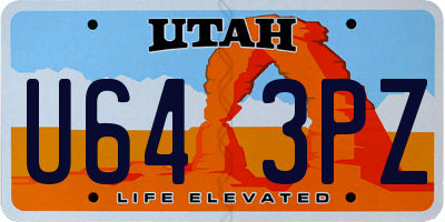 UT license plate U643PZ