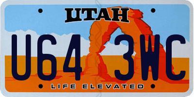 UT license plate U643WC