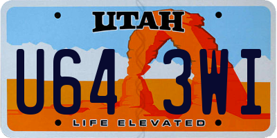 UT license plate U643WI