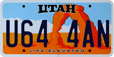 UT license plate U644AN