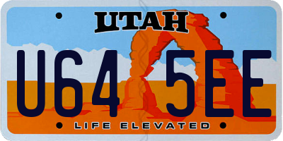 UT license plate U645EE