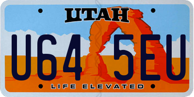 UT license plate U645EU