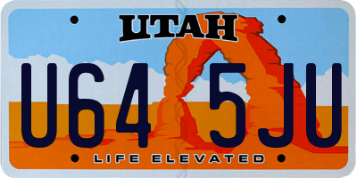 UT license plate U645JU