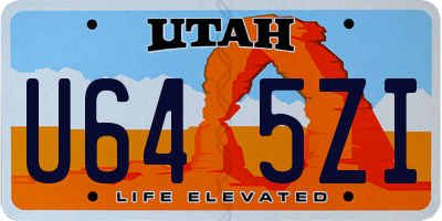 UT license plate U645ZI