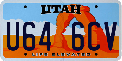 UT license plate U646CV