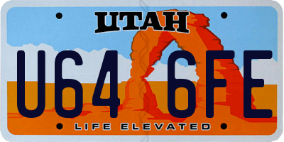 UT license plate U646FE