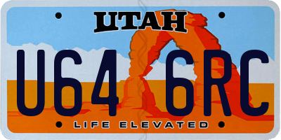 UT license plate U646RC