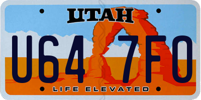 UT license plate U647FO