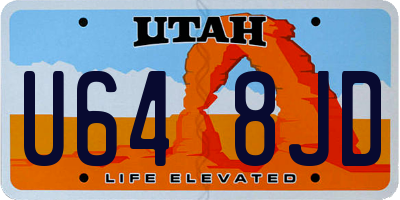UT license plate U648JD