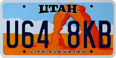 UT license plate U648KB