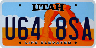 UT license plate U648SA