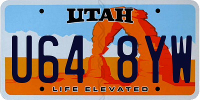 UT license plate U648YW