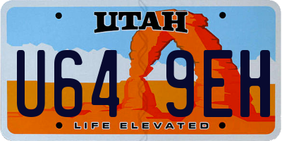 UT license plate U649EH