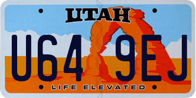 UT license plate U649EJ