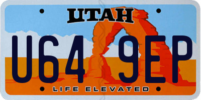 UT license plate U649EP
