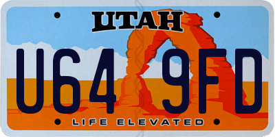 UT license plate U649FD