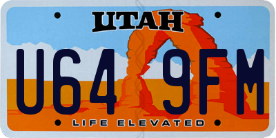 UT license plate U649FM