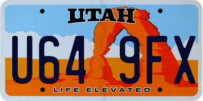 UT license plate U649FX