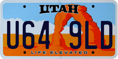 UT license plate U649LD