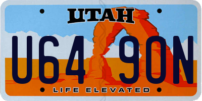 UT license plate U649ON