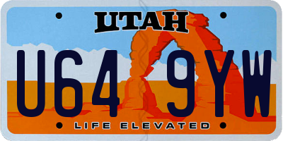 UT license plate U649YW