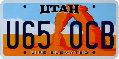 UT license plate U650CB