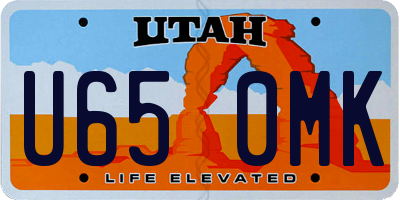UT license plate U650MK