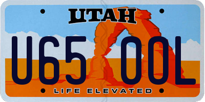UT license plate U650OL