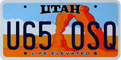UT license plate U650SQ