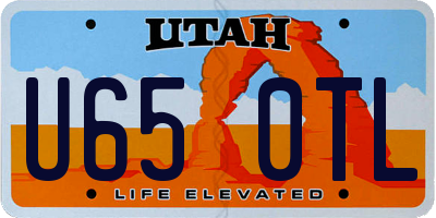 UT license plate U650TL