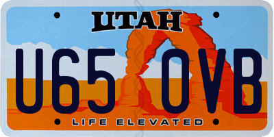 UT license plate U650VB