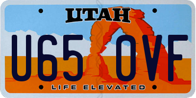 UT license plate U650VF