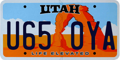 UT license plate U650YA