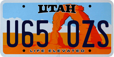 UT license plate U650ZS