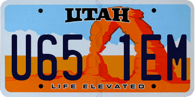 UT license plate U651EM