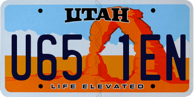 UT license plate U651EN