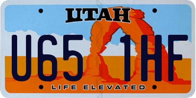 UT license plate U651HF