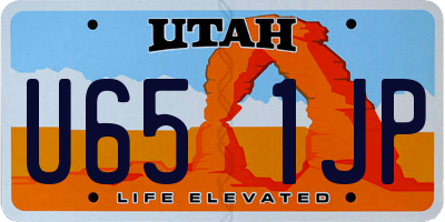 UT license plate U651JP