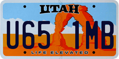 UT license plate U651MB