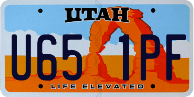 UT license plate U651PF