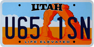 UT license plate U651SN