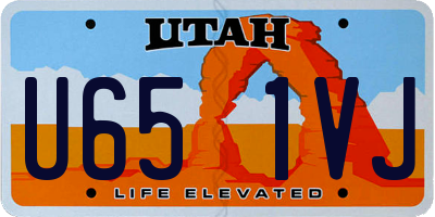 UT license plate U651VJ