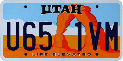 UT license plate U651VM