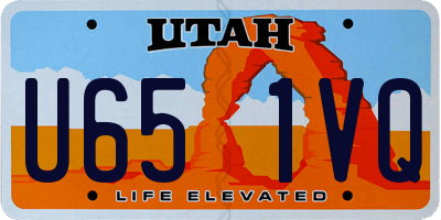 UT license plate U651VQ